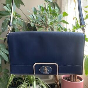 Kate Spade navy leather crossbody/clutch bag